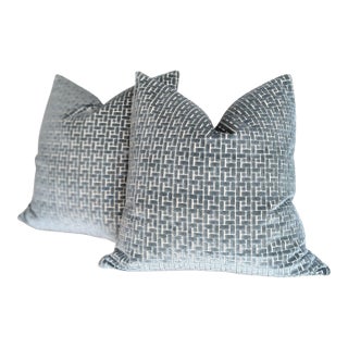 Lee Jofa Fieldstone Cut Velvet Pillows In For Sale