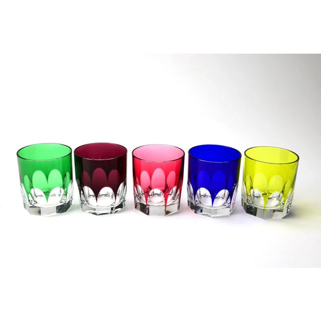Vintage Cut-to-Clear Crystal Tumblers – Jewel-Tone Mid Century Barware (Ajka / Bohemian Style) Bring the sparkle to your...