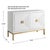 A Cool modern geometric two door accent cabinet, constructed from deeply grained Fir wood finished in a white stain,...