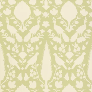 Sample - Schumacher Chenonceau Wallpaper in Sage