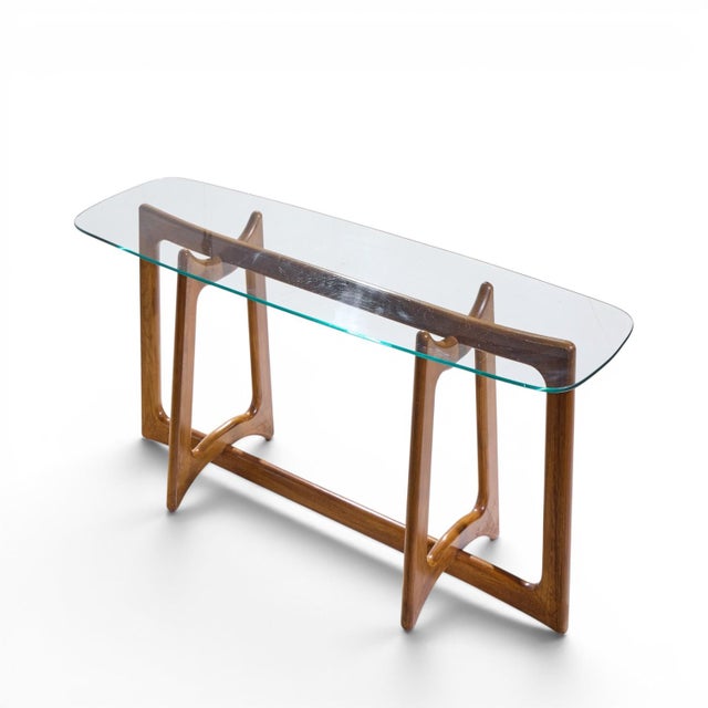 Adrian Pearsall for Craft Associates Mid Century Sculptural Walnut Console Table For Sale - Image 9 of 9