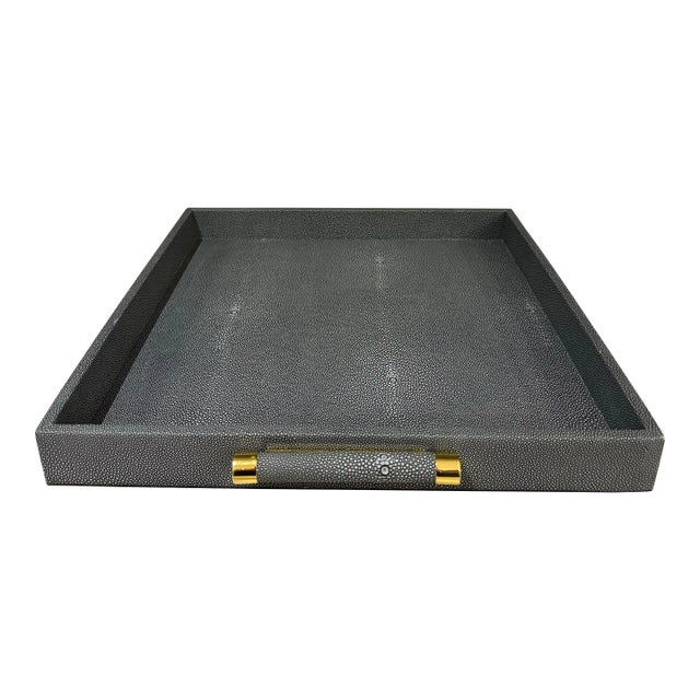 Shagreen Style Gray Tray For Sale