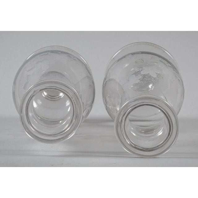 Early 19th Century Regency Etched Glass Vases, Circa 1820 - a Pair For Sale - Image 5 of 7