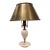 Vintage Hobnail Milk Glass Table Lamp With Antique Brass Shade For Sale