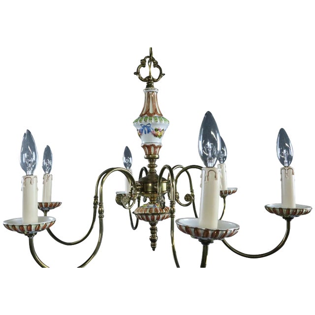 Chandelier Pendant Capodimonte 1950 22-53 For Sale