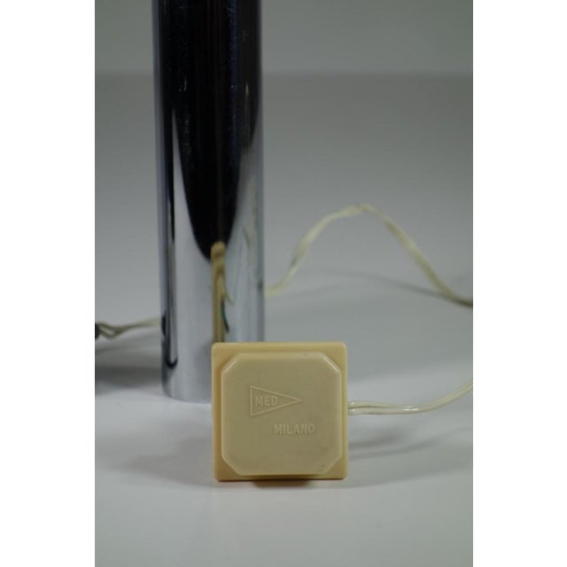 Silver Space Age Italian Chrome Table Lamp, 1960s For Sale - Image 8 of 10