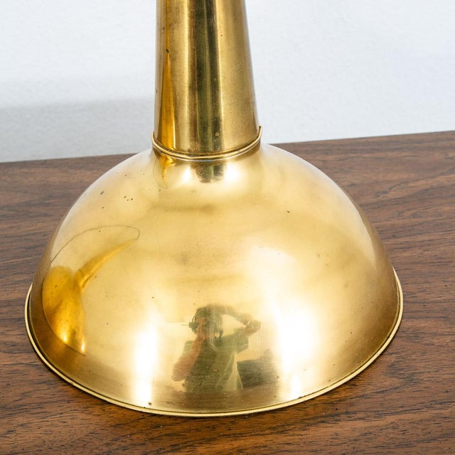 1960s Mid 20th Century Danish Modern Gold Brass Pendant Lights - a Pair Rewired For Sale - Image 5 of 12
