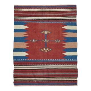 Antique Kilim Rug 3'8'' x 4'8'' For Sale