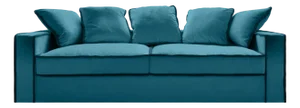 Rafaella Three-Seater Sofa in Petrol Blue Velvet with Dark Navy Blue Trim from Biosofa