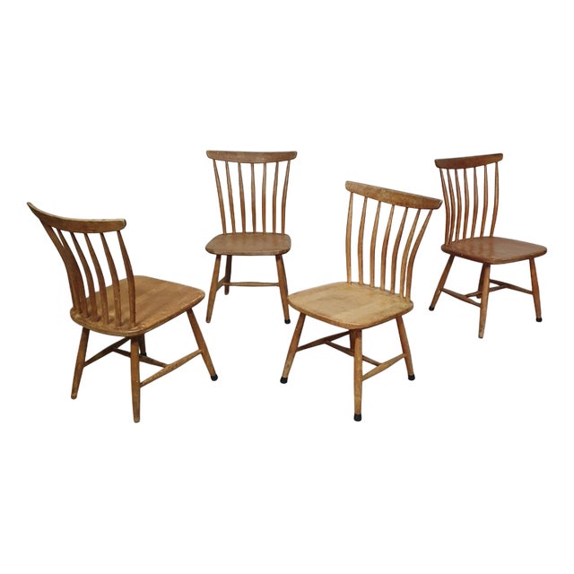 Scandinavian Birch Chairs from Åkerblom, Sweden, Set of 4 For Sale