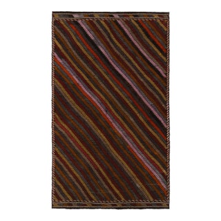 Tribal Style Vintage Cecim Kilim in Multicolor Stripe Patterns For Sale