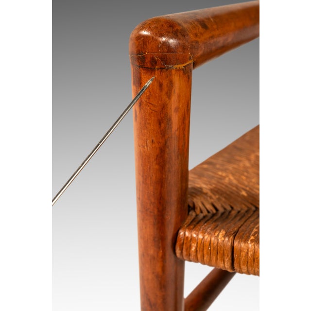 Rare Mid-Century Modern Armchair in Original Condition in Oak & Rush by Mel Smilow for Smilow-Thielle, Usa, C. 1950s For Sale - Image 15 of 18