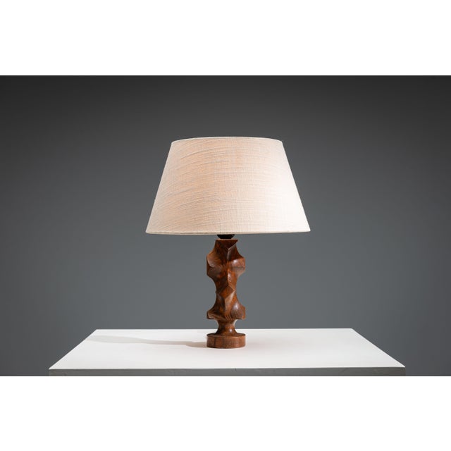 Mid-Century Brutalist Wooden Table Lamp, 1960s For Sale - Image 10 of 10