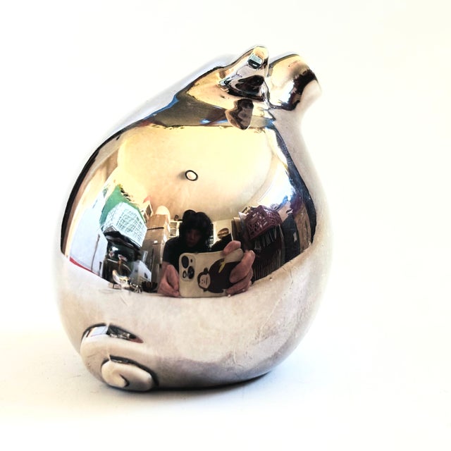 Mid 20th Century Dansk Silver Plated Pig Figurine For Sale - Image 5 of 7