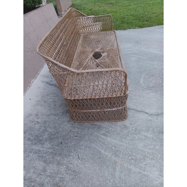 1960s Russell Woodard Style Spun Fiberglass Outdoor Sofa Dark Beige For Sale - Image 5 of 7