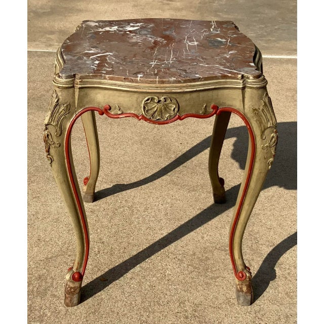 Vintage French Poly Chrome Marble Top Side Table For Sale In Dallas - Image 6 of 7