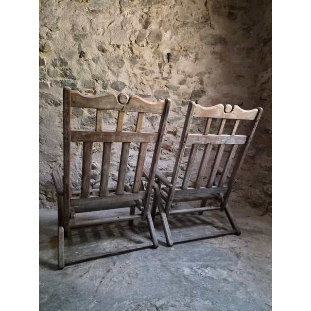 Vintage American Folding Hardwood Lounge Chairs, 1940s, Set of 6 For Sale - Image 18 of 18