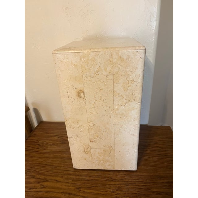 Stone Postmodern Travertine Display Pedestal or Column Stand For Sale - Image 7 of 12