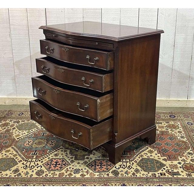 English Mahogany Chest of Drawers with Shelf, 1950s For Sale - Image 11 of 12