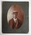 Early 20th century sepia tone albumen portrait photograph of stoic man in straw boater hat. Unsigned. Unframed, oval photo...