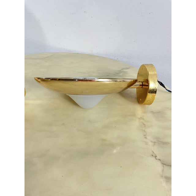 Gold Regency Italian Wall Lamps Halogen Light, 1970s, Set of 4 For Sale - Image 8 of 15