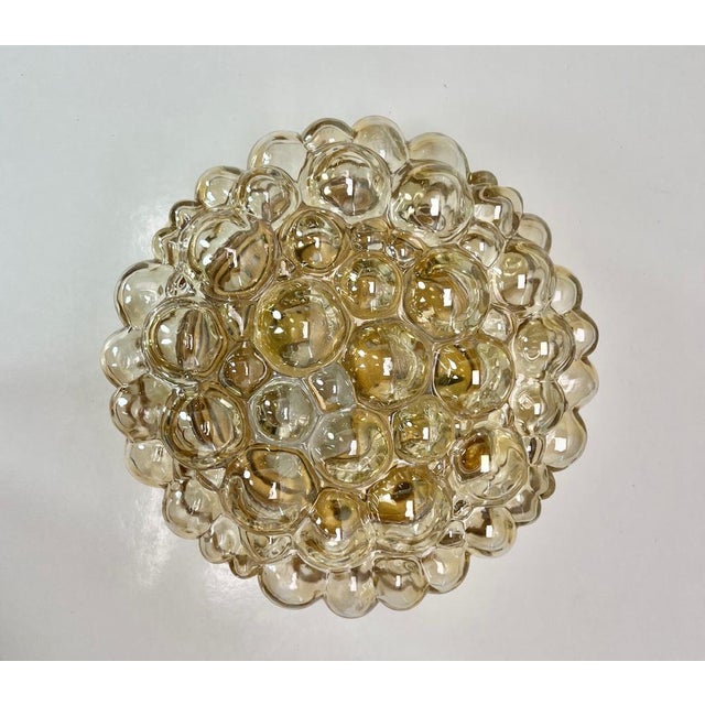 Mid-Century Modern Large Bubble Flush Mount in Amber by Helena Tynell for Glashütte Limburg, 1960s For Sale - Image 3 of 14