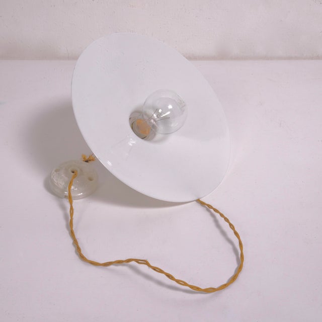 Vintage Pendant Lamp with White Milk Glass Lampshade, 1930s For Sale - Image 15 of 15