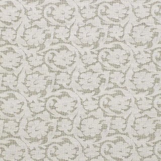 Schumacher Floral Cutwork Casement Fabric in Natural For Sale