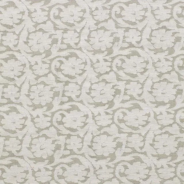 Schumacher Floral Cutwork Casement Fabric in Natural For Sale