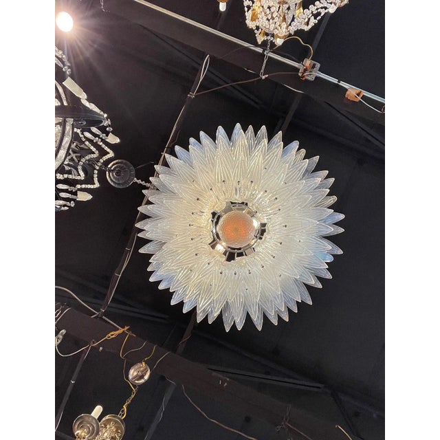 Glass Murano Palm Chandelier For Sale - Image 7 of 9