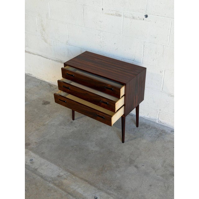 3-Drawer Accent Chest in Dark Rosewood Danish Mid-Century Modern 1960s For Sale - Image 9 of 10