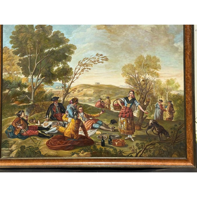 Mid 20th Century Large Monumental Goya Style Picnic Painting For Sale - Image 13 of 17