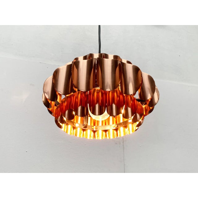 Metal Mid-Century Modern Swiss Copper Type 810 Pendant Lamp by Hans Zender for Temde For Sale - Image 7 of 18