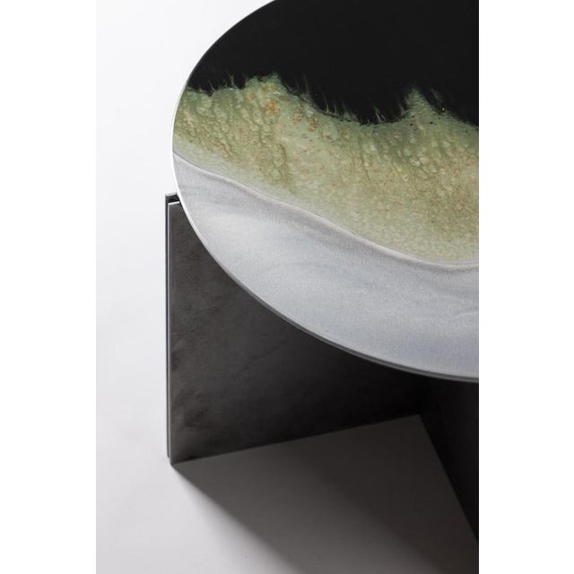 H4 Hand Decorated Metal & Aluminium Side Table by Studio Nyx For Sale - Image 6 of 16