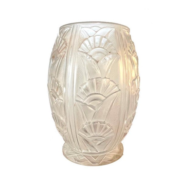 Glass Large Art Deco Bulbous Vase For Sale - Image 7 of 7