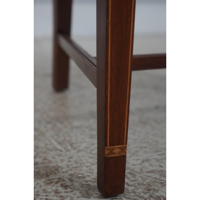 Pair of Vintage Mahogany Federal Style Inlaid Shield Back Chairs For Sale - Image 13 of 18