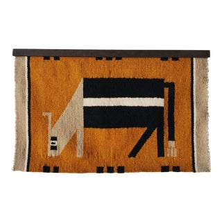 Evelyn Ackerman Woven Bull Wall Hanging For Sale