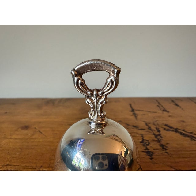 Towle Silversmiths Vintage Towle Silverplated Pierced Christmas Bell Ornament, 1995 For Sale - Image 4 of 7