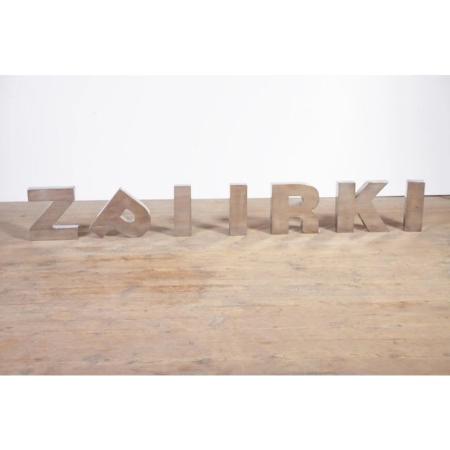 Vintage Chrome Letter Sign, Former Czechoslovakia, 1950s, Set of 7 For Sale - Image 6 of 9