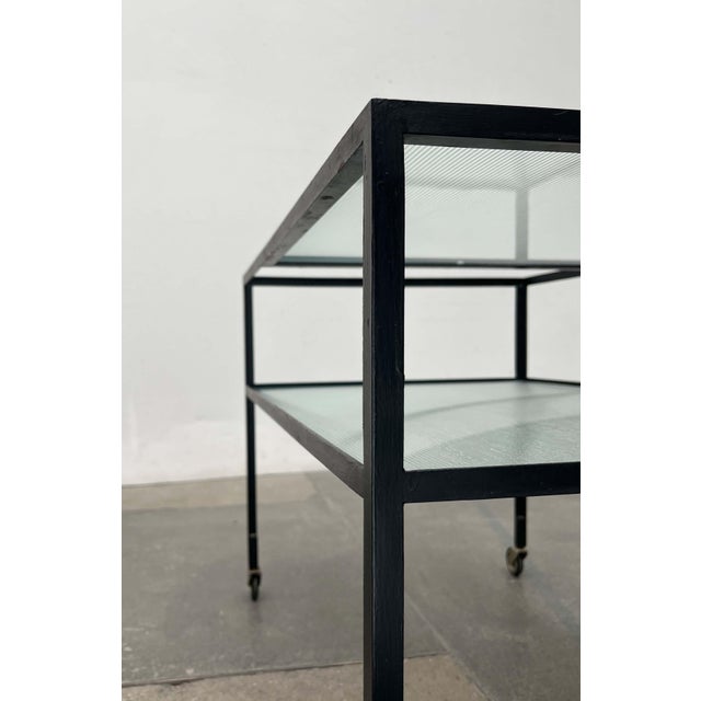 1960s Mid-Century Modern German Minimalist Bar Cart Trolley by Herbert Hirche for Holzäpfel, 1960s For Sale - Image 5 of 18