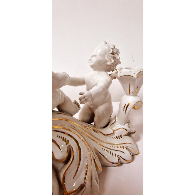 Porcelain Cherub Candleholders from Liani, 1950s, Set of 2 For Sale - Image 9 of 14