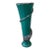 Vintage Deep Teal Murano Studio Art Glass Trumpet Vase With Spiraling Accent Signed by Artist For Sale