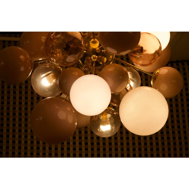 Gold Mid-Century Murano Sputnik Pastel Pink Chandelier, 2000s For Sale - Image 8 of 10