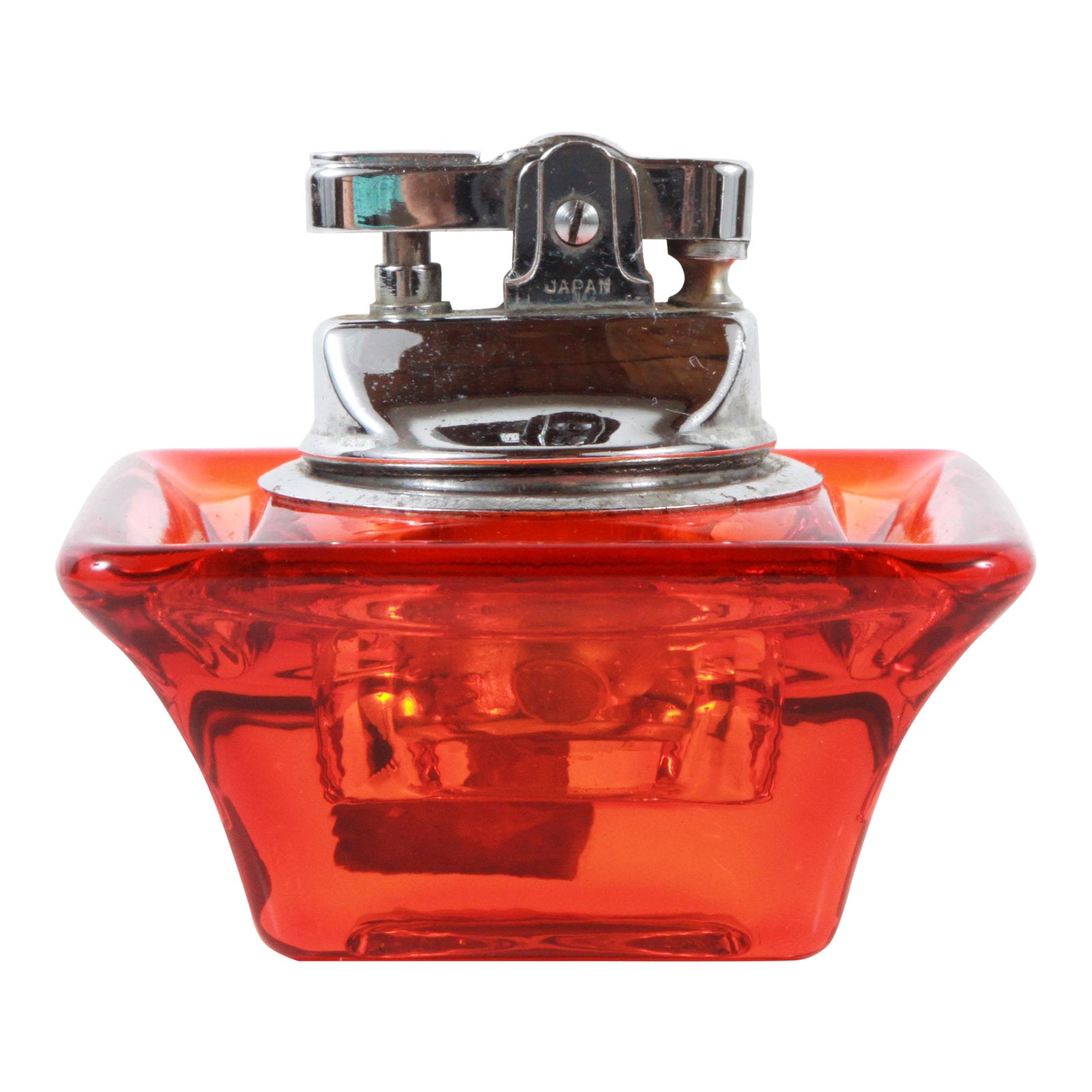 Vintage Mid Century Modern Viking Orange Glass Table Lighter Chairish