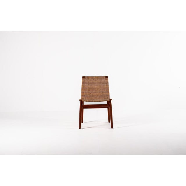 Brown Vintage Teak and Rattan Chair by Jørgen Høj for Thorald Madsen, 1950s For Sale - Image 8 of 16