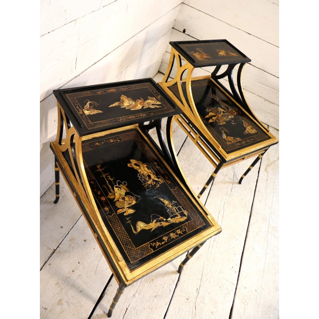 This pair of double-shelf coffee tables have clear references and reflect the stylistic features of the aesthetic...