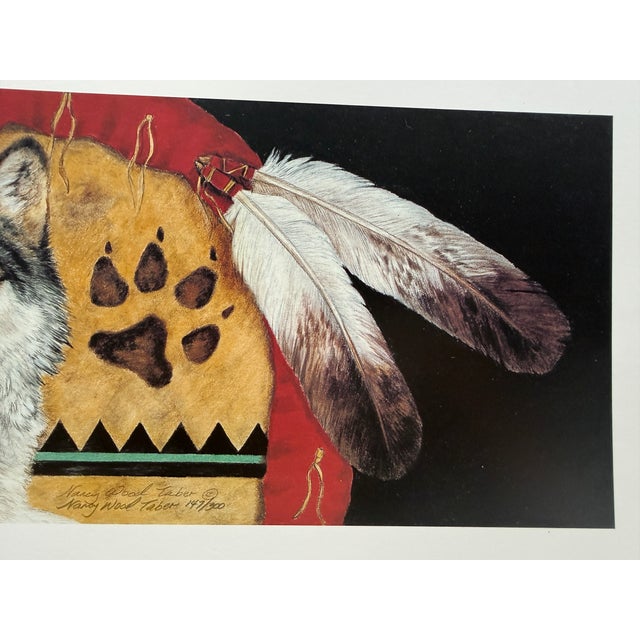 Native American 1991 Nancy Wood Taber "Pathfinder" Wolf Signed Numbered Native American Print For Sale - Image 3 of 5