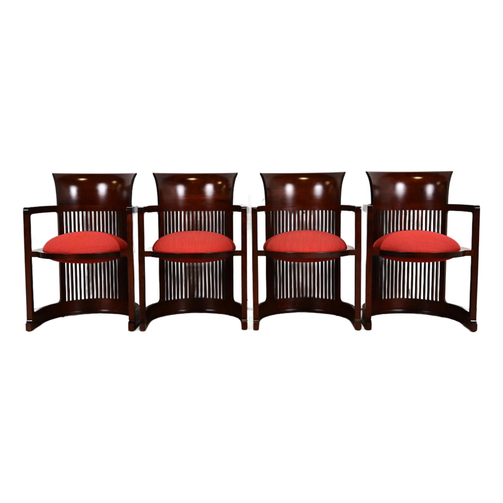 Frank Lloyd Wright for Cassina Arts & Crafts Dark Cherry Wood Barrel ...