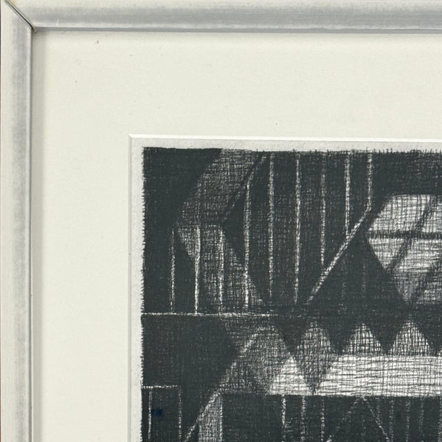 Early 21st Century Postmodern Abstract Geometric Charcoal Sketch by Ken Warwick, Framed For Sale - Image 5 of 8
