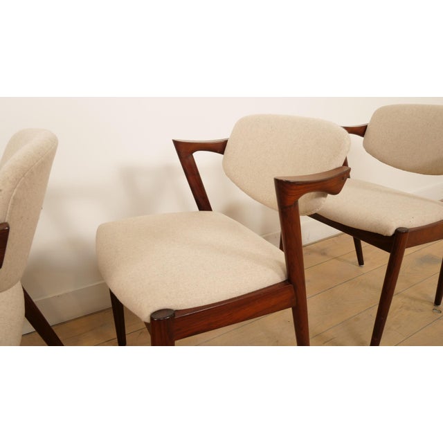 Vintage Rosewood Model 42 Dining Chairs from Kai Kristiansen, 1950s, Set of 4 For Sale - Image 14 of 15